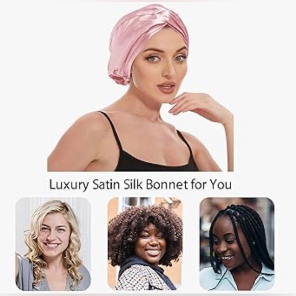 NWT Adjustable Silk Satin Bonnet for Sleeping: Night Sleep Cap Turban - Picture 4 of 6